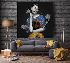 Girl With Persian Pattern Iran Art Qajar Dynasty Persian Wall Art Canvas Art Persian Home Decor Iranian Art Arabic Calligraphy Eastern Art Canvas Wall Art Canvas Art Prints Wall Art Canvas Prints