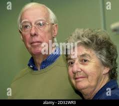 British pensioner Derek Bond, who was released from a South African jail  after being mistaken for a dangerous fugitive, with his wife, Audrey, at a  news conference at London s Heathrow airport where he told how President  Thabo Mbeki rang to apologise for ...