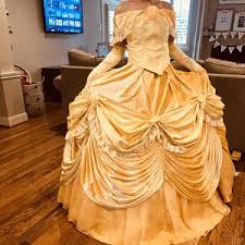 Crystals Belle Costume Beauty And The Beast Disney Etsy In 2020 Gowns Glitter Dress Wedding Pretty Quinceanera Dresses