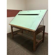 Our vintage industrial architect drafting table is finished! Vintage Industrial Wood Drafting Table With Tilt Top By Mayline Chairish