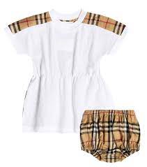 Baby Burberry Check dress and bloomers set in white - Burberry Kids |  Mytheresa