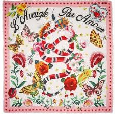 Gucci Multi Color L Floral Garden Snake Print Multi L Aveugle Par Amou In 2020 Floral Print Scarves Floral Prints Gucci Scarf