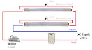 One 2 lamp ballast usually connects to the two middle lamps, the other 2 lamp ballast usually connects to the outer two lamps. Wazipoint Engineering Science Technology Tube Light Wiring Diagram With Capacitor