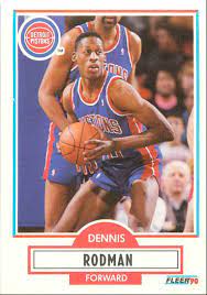 1993 stadium club frequent flyer point cards #1 dennis rodman: 1990 91 Fleer Dennis Rodman 59 On Kronozio