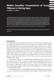 PDF) Mobile Sexuality: Presentations of Young Filipinos in Dating Apps