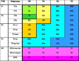 stage groups according to tumour node metastasis tnm