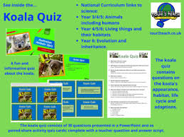 What is the proper name for a herd of twelve or more cows? Science Living Things And Their Habitats Koala Quiz Teaching Resources