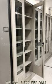 Shelving Vented Glass Doors Sliding Compact Storage Science Lab Airflow Cabinets
