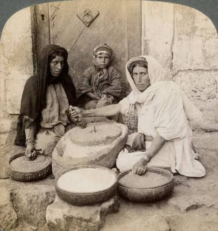 Women Grinding at the Mill, Palestine