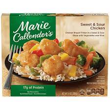 In checking the marie callender's meals web site i noticed that the nutrition information listed for this meal is not the same as what's on the package. Sweet Sour Chicken Marie Callender S