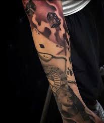 Tattoo artist chris hatch created this tattoo design with cards and dice: 75 Dice Tattoos For Men The Gambler S Paradise Of Life