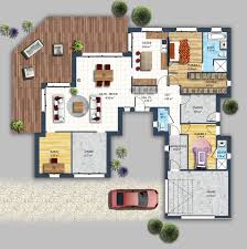 Zoom Sur L Agencement Interieur De Cette Maison Ultra Moderne De Plain Pied De 140m Ensemble Constructeur Maison Moderne Plan Maison Constructeur Maison