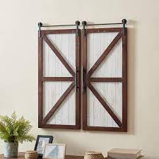 Firstime Firstime And Co Espresso Carriage Farmhouse Barn Door Wall Plaque 2 Piece Set Lowes Com Barn Door Decor Barn Door Designs Barn Door