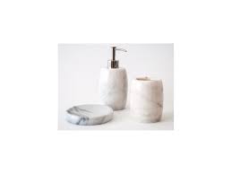 This exquisite collection of bath accessories perfectly combines beautiful form with functional design. Marble Bath Accessories