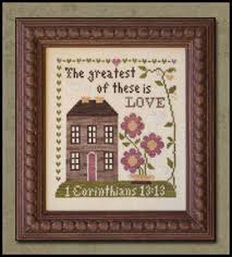 Next product > leaflet 123 1 corinthians 13: Little House Needleworks First Corinthians Cross Stitch Pattern 123stitch