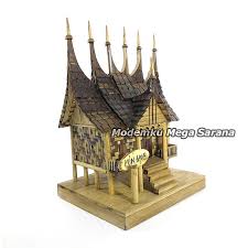 Indonesia adalah negara kepulauan yang memiliki banyak suku bangsa. Jual Miniatur Rumah Adat Minangkabau Rumah Gadang Dari Bambu Cara Membuat Rumah Adat Gadang Dari Bambu Yang Mudah