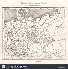 Railway Map Of Germany Sketch Map 1885 Old Antique Vintage
