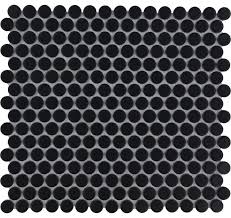 Grey matte penny round porcelain mosaic tile by roca tile usa. 11 57 X12 4 Porcelain Mosaic Tile Penny Round Matte Black Sample Contemporary Mosaic Tile By Present Usa Company Houzz