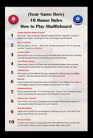 Personalized Table Shuffleboard House Rules Shuffleboard Table Shuffleboard Custom Framed Art