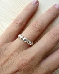 5 Stone Bezel Set Diamond Band Etsy Bezel Set Diamond Band Diamond Rings Design Bezel Set Diamond