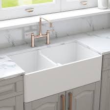 Luxury farmhouse, double bowl, flat front kitchen sink combines the classic farmhouse look with sharp lines and a modern touch. Crestwood 33 White Double Bowl Farmhouse Kuchenspule Umschaltbar Cw 7233 W Bowl Crest Farmhouse Sink Kitchen Farmhouse Kitchen Decor Kitchen Sink Design