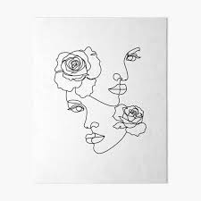Maybe you would like to learn more about one of these? Abstract Face Of 2 Womans With Flowers By Line Art Drawing Portrait Minimalistic Style Botanical Print Art Board Print By Onelineprint Redbubble