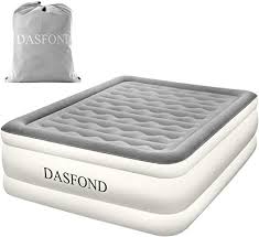 Dasfond Queen Air Mattress With Built In Pump Premium Elevated Inflatable Air Bed With Flocked Top Standard Ser In 2020 Inflatable Air Mattress Mattress Air Mattress