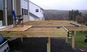 Free standing deck next to house. Building A Freestanding Deck