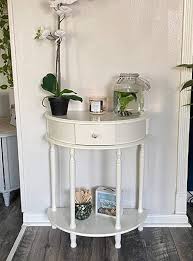 Get ready for the great british summertime in this floral dress. Half Circle Entryway Console Table Small Semi Round Table With Drawer And Bottom Shelf Half M In 2021 Entryway Console Table Half Moon Table Console Table Decorating
