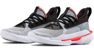 Under armour ua steph curry 5 mens basketball shoes moroccan blue size 11.5top rated seller. Under Armour Curry 7 White Black Grade School Kids Basketball Shoe Hibbett City Gear