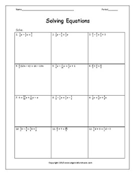 Remember, to evaluate an expression, we substitute the value of the variable into the expression and. Solving Equations With Variables On Both Sides Fractions Worksheet