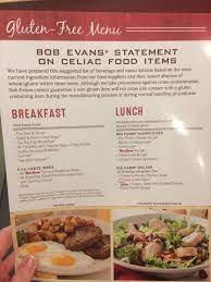 Bob Evans Gluten Free Menu Bob Evans Gluten Free Gluten Free Menu Celiac Recipes