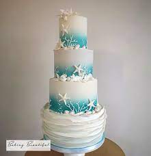 Beach Wedding Cake Sea Wedding Cake Tropical Wedding Cake Unusual Wedding Cake Blue Wedd Tropical Wedding Cake Beach Wedding Cake Beach Theme Wedding Cakes