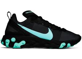 Air Jordan 1 White Black Aurora Green Nike React Element 55 Black Aurora Green In 2020 Nike Sneakers Fashion Black Nikes