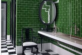 How To Decorate With Gorgeous Green Bathroom Tile Designs Green Home Decor White Subway Tile Bathroom