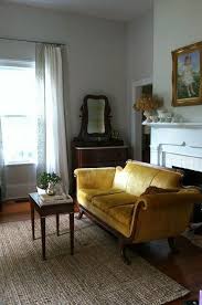The Old Post Road Green To Gray Before And After Gold Sofa Yellow Couch Gold Couch