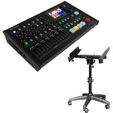 Home karaoke/network live broadcast/music recording. Roland Vr 4hd Hd Av Mixer On Stage Mix400 Mixer Stand Prosoundgear