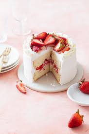 Frost the cake with whipped cream frosting and top each serving with strawberries. Mini Strawberry Chiffon Cake Style Sweet Desserts Strawberry Chiffon Cake Dessert Recipes