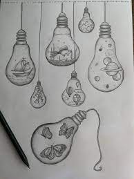 How to draw a light bulb. Light Bulb Drawings Bulbs Light Bulb Drawing Cool Art Drawings Art Drawings Simple