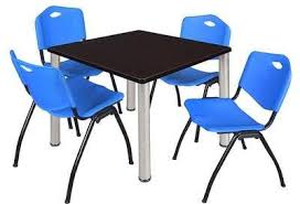 Symple Stuff Leiser 5 Piece Square Breakroom Table Set Symple Stuff Break Room Blue Chair Chair