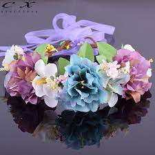 Gypsophila بانيكولاتا الزنابق الفاوانيا زهرة الورقية هالو رئيس اكليلا الزفاف الزفاف تاج الشعر إكليل خو Head Wreath Wedding Floral Hair Crown Peony Flower Crown