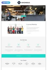 Rhombus Minimalistic It Solutions Company Landing Page Template Solutions Minimalistic Rhombus Landingpage Landing Page Html Landing Page Page Template