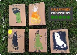 Samantha is cute as a button. Halloween Footprint Ideas Witch Foot Ghost Foot Candycorn Foot Frankensteins Monster Foot Bat Foot Halloween Preschool Halloween Crafts Footprint Crafts
