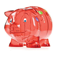 Child to cherish ceramic piggy bank for boys construction trucks blue. Piggy Bank With 4 Chambers Xxl Transparent Goal Stickers