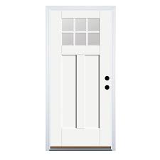 Therma tru finishing kit cedar stain kit for fiberglass doors. Therma Tru Benchmark Doors 32 In X 80 In Fiberglass Craftsman Left Hand Inswing Ready To Paint Unfinished Prehung Single Front Door With Brickmould In The Front Doors Department At Lowes Com