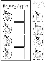 Apple Rhyming Rhyming Worksheet Literacy Printables Kindergarten Worksheets Printable