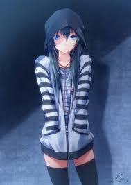 Animeboy anime boy grey hoodie black colorful sleepy. Hoodie Cute Anime Girl With Black Hair Hairstyle Girls