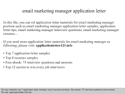 Pasting the letter into the email. Email Marketing Manager Application Letter