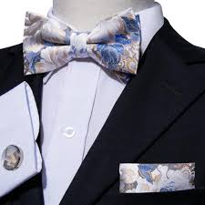 Luxury Gold Bow Tie White Navy Floral Hombres Pajarita Set Buy Pajarita Pajaritas Hombres Luxury Bow Tie Product On Alibaba Com