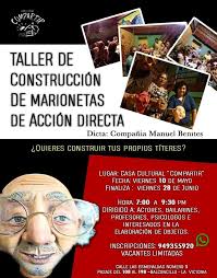 De Títeres ... en Perú: Taller de construcción de Marionetas de acción  directa a cargo de Manuel Benites